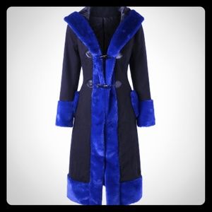 Royal Blue/Black Long Coat